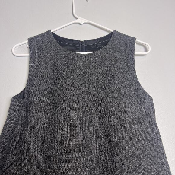 Theory Sleeveless Wool Blend Sheath Dress Gray Sz 6 Office Preppy Career A Line - Picture 2 of 14
